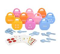 1 Ensemble de Jouets de Serrure et clé, Jouets Cause à Effet, Ensemble clés pour bébé Montessori avec 10 serrures en Forme Pomme, 10 clés et 20 Cartes pour Les Tout-Petits 3