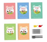 1 ensemble de livres d'écriture rainurés pour enfants livres de pratique d'écriture rainurés magiques réutilisables cahier