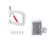 1 ensemble de machines-outils de réglage de perles 5 tailles de perles de résine demi-perle tissu machine de presse manuelle fixe pour accessoires de bricolage de vêtement-blanc sans nickel
