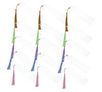 1 ensemble de marque-pages en acrylique avec pompons, pendentif, marque-page pratique, marqueur de page vierge, pompon exquis, marqueur de livre délicat, pendentif en polyester avec pompon fin/815