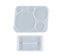 1 ensemble de moules de lecteur multimédia ronds, moules de moulage en résine de Silicone pour tapis de tasse, porte-clés, pendentif, fournitures de décoration de mariage à domicile, moule en Silicone