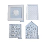 1 ensemble de moules en silicone 3D pour maison en résine et béton, modèle « Love House ».