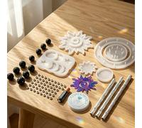 1 ensemble de moules en silicone motif soleil, lune, étoile et carillons éoliens - Créez des cloches à vent, porte-clés Utilisez un moule en résine époxy pour l'artisanat et l'expression artistique