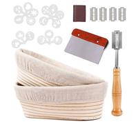 1 Ensemble de Panier à Pain Ovale Banneton Kit de Bol de Cuisson de 10 Pouces pour Levain avec Grattoir à Pâte Pain Boiteux