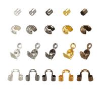 1 Ensemble De Perles À Sertir En Laiton, Couvertures De Perles À Sertir, Embouts De Perles En Fer, Couvercles De Noeud, Gardiens De Fil Pour La Fabrication De Bijoux, Accessoires De Bricolage