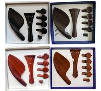 1 ensemble de pièces de violon en bois de jujube ébène, cordier en palissandre de taille 4/4, repose-menton, accessoires Dark Rosewood