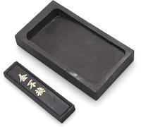 1 ensemble de pierre à encre de calligraphie chinoise avec bâton d'encre - Pierre à encre de meulage pour dessin et écriture - pour la pratique de la calligraphie traditionnelle et la peinture