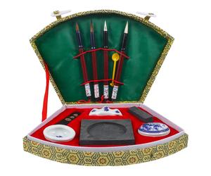 1 ensemble de pinceaux de calligraphie chinoise, ensemble d'encre, facile à utiliser, Style Vintage pour débutants, peinture Kanji, Kit cadeau d'écriture, ensemble de peinture chinoise