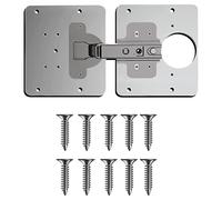 1 Ensemble de plaque réparation charnière porte meuble en acier inoxydable Accessoire pour Mobilier Tiroir Fenêtre Installation facile Montage cachée Avec 10 vis