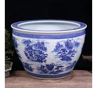 1 Ensemble de Pots de Lotus en Porcelaine Bleue et Blanche, Pot de Fleurs décoratif, récipient hydroponique, jardinière en céramique, Pot de Fleurs en céramique, Pots Succulents en céramique,