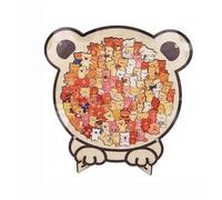 1 Ensemble de Puzzle Anti-Stress à thème Animaux: Chien, Chat, Ours - Puzzle en Bois Style Dessin animé pour la décoration intérieure - Jouet Amusant et éducatif - Idée Cadeau