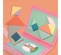 1 Ensemble De Puzzle Tangram, Boîte De Dessin Animé, Jeu Familial Interactif Pour L'apprentissage Préscolaire Des Enfants Montessori