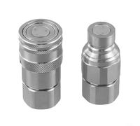 1 ensemble de raccords rapides hydrauliques avec valve plate FF Design pour NPT14 38 12 34, avec revêtement en zinc et verrouillage à bille en acier (G1/2))