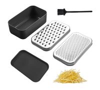 1 ensemble de râpes à fromage avec brosse en 1 pièce, râpe à boîte avec récipient et couvercle, râpe de cuisine en acier inoxydable, hachoir multifonctionnel, éplucheur pour légumes, fruits et