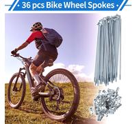 1 Ensemble De Rayons De Vélo 12G Rayons De Roue De Vélo En Acier Au Carbone Galvanisé Universel Ton Argent Téton 136 mm