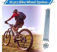 1 Ensemble De Rayons De Vélo 12G Rayons De Roue De Vélo En Acier Au Carbone Galvanisé Universel Ton Argent Téton 257 mm
