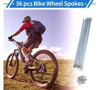 1 Ensemble De Rayons De Vélo 12G Rayons De Roue De Vélo En Acier Au Carbone Galvanisé Universel Ton Argent Téton 270 mm