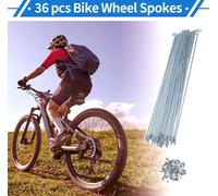 1 Ensemble De Rayons De Vélo 12G Rayons De Roue De Vélo En Acier Au Carbone Galvanisé Universel Ton Argent Téton 240mm