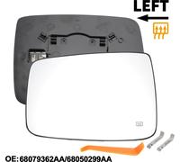 1 Ensemble De Remplacement De Verre De Miroir Pour Dodge Pour Ram 1500 2500 2009-2018 C?té Conducteur Gauche Avec Plaque De Support No.68079362Aa/68050299Aa Verre Réel Plastique