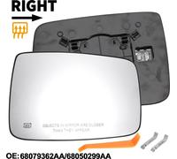 1 Ensemble De Remplacement De Verre De Miroir Pour Dodge Pour Ram 1500 2500 2009-2018 C?té Passager Droit Avec Plaque De Support No.68079363Aa/68050298Aa Verre Réel Plastique