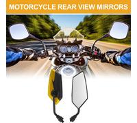 1 Ensemble De Rétroviseurs De Moto Universels M10 Embout De Guidon Miroir Latéral Réglable En Fer Et Plastique Noir Or Forme Prismatique
