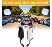 1 Ensemble De Rétroviseurs De Moto Universels M10 Embouts De Guidon Miroir Latéral Réglable En Fer Et Plastique Forme Prismatique Noire