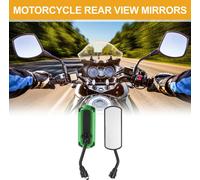 1 Ensemble De Rétroviseurs Latéraux De Guidon De Moto Universels M10 Barre D'Extrémité De Miroirs De Vue Arrière Réglables En Fer Et Plastique Noir Vert Forme Carrée