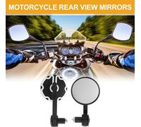 1 Ensemble De Rétroviseurs Latéraux De Guidon De Moto Universels M8 En Aluminium Et Plastique Réglables Noir Blanc Forme Ronde