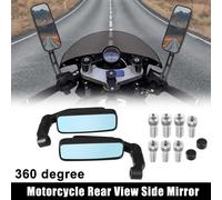 1 Ensemble De Rétroviseurs Latéraux Pour Moto Avec Filetage De Vis De 8Mm Et 10Mm Noir