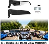 1 Ensemble De Rétroviseurs Latéraux Pour Moto En Aluminium Noir Réglable Universel M8/M10 Forme Polygonale