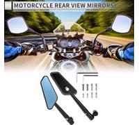1 Ensemble De Rétroviseurs Universels Pour Moto, Rétroviseur Latéral Réglable M8/M10 En Alliage D'Aluminium Noir De Forme Prismatique