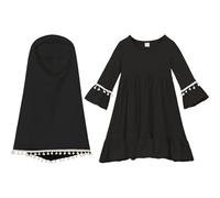 1 ensemble de robes de l'Aïd pour filles, robe prière pour bébés filles avec hijab, robe islamique du moyen-orient arabe Dubaï, 100