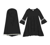 1 Ensemble de Robes de l'Aïd pour Filles, Robe prière pour bébés Filles avec Hijab, Robe Islamique du Moyen-Orient Arabe Dubaï, 110