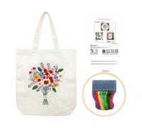 1 Ensemble De Sac De Kit De Broderie, Sac De Broderie Fait Maison, Sac De Motif De Broderie, Costume De Broderie, Ensemble De Sac En Toile De Bricolage De Broderie