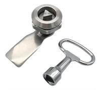 1 ensemble de serrures à outils en acier inoxydable MS705 avec languette rotative for serrure à came d'armoire industrielle 18 mm(H 0mm-Stainless)