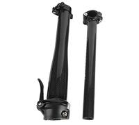 1 ensemble de tige de vélo pliant à libération rapide, tige de support pliable en fibre de carbone haute résistance pour fourche de 28,6 mm barre de guidon de 25,4 mm (3k brillant)