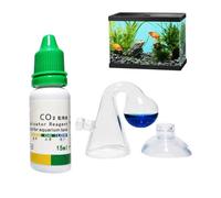 1 ensemble de vérificateur de chute Co2, Kit d'aquarium Co2 Simple, rapide et précis avec Solution et ventouses, accessoires d'aquarium