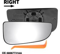 1 Ensemble De Verre De Miroir De Remplacement Pour Dodge Pour Ram 1500 2009-2020 C?té Passager Droit Partie Inférieure Avec Plaque De Support No.68067731Aa Verre Réel Plastique