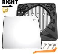 1 Ensemble De Verre De Miroir De Remplacement Pour Ford F250 F350 F450 F550 Super Duty 08-16 C?té Passager Droit Partie Supérieure Avec Plaque De Support En Verre Réel Plastique