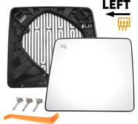 1 Ensemble De Verre De Miroir De Remplacement Pour Ford F250 F350 F450 F550 Super Duty 2008-2016 C?té Conducteur Gauche Partie Supérieure Avec Plaque Support Verre Réel Plastique