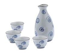 1 Ensemble de Verres à saké en céramique, flacons à saké, Tasses à saké, Bouilloire à saké Vintage, Verres à vin, Tasses à thé Vintage (Bleu)