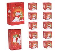 1 Ensemble d'explosion cadeau surprise 10 coffre-cadeaux de Noël rebondissants avec un motif de neige Pattern Explosion Boîte pour l'anniversaire d'anniversaire Noël Nouvel An, rouge.