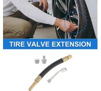 1 Ensemble D'Extension De Valve De Pneu En Cuivre À 135 Degrés Avec Prolongateur De Valve De Pneu En Plastique Flexible De 140Mm Pour Voiture Moto Camping-Car Camion Vélo