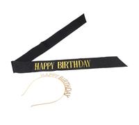 1 Ensemble Diadème et Écharpe Happy Birthday Décor Accessoires de Fête Élégants et Décorations pour Convient à Toutes