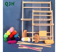 1 Ensemble d'outil de tricotage à la main de machine de métier à tisser en bois DIY Ensemble de cadre de tissage de bois massif Machine de tissage à plat de maison de métier à tisser Outil de tapisser