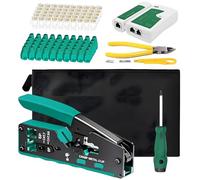 1 ensemble d'outils de compression de filet de finition comprenant 50 raccords CAT6 manuel et outil de dénudage de câbles facile à contrôler en température