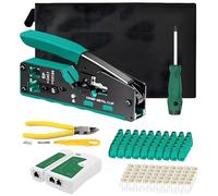 1 ensemble d'outils de compression modifiables pour câbles CAT6 et CAT7 y compris les raccords, les danseuses et les cutters