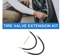 1 Ensemble Extension De Valve De Pneu En Cuivre À 180 Degrés Avec Tube Flexible En Plastique 350mm Prolongateur De Valve De Pneu Pour Voiture Moto Camping-Car Camion Vélo