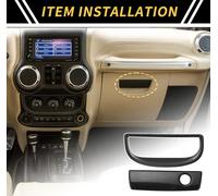 1 Ensemble Gant Bo?te PoignšŠe Interrupteur Couverture Garniture Pour Jeep Wrangler Jk 2007-2017 Passager Stockage Maintien PoignšŠe Bouton Garniture Abs Noir
