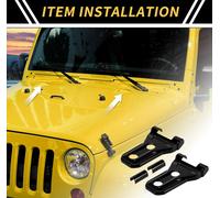 1 Ensemble Garniture Couvercle Charniššre Capot Avant Pour Jeep Wrangler Jl Jlu 18-24 Pour Jeep Gladiator Jt Garniture Couvercle Charniššre Moteur ExtšŠrieur Autocollant Abs Noir